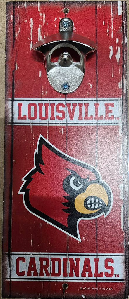 Louisville Cardinals Sign Wood 5x11 Bottle Opener Alternate