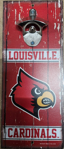 Louisville Cardinals Sign Wood 5x11 Bottle Opener Alternate