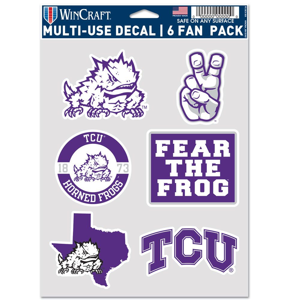 Texas Christian Horned Frogs Decal Multi Use Fan 6 Pack Special Order