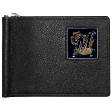 Milwaukee Brewers Wallet Leather Billfold Clip Wallet