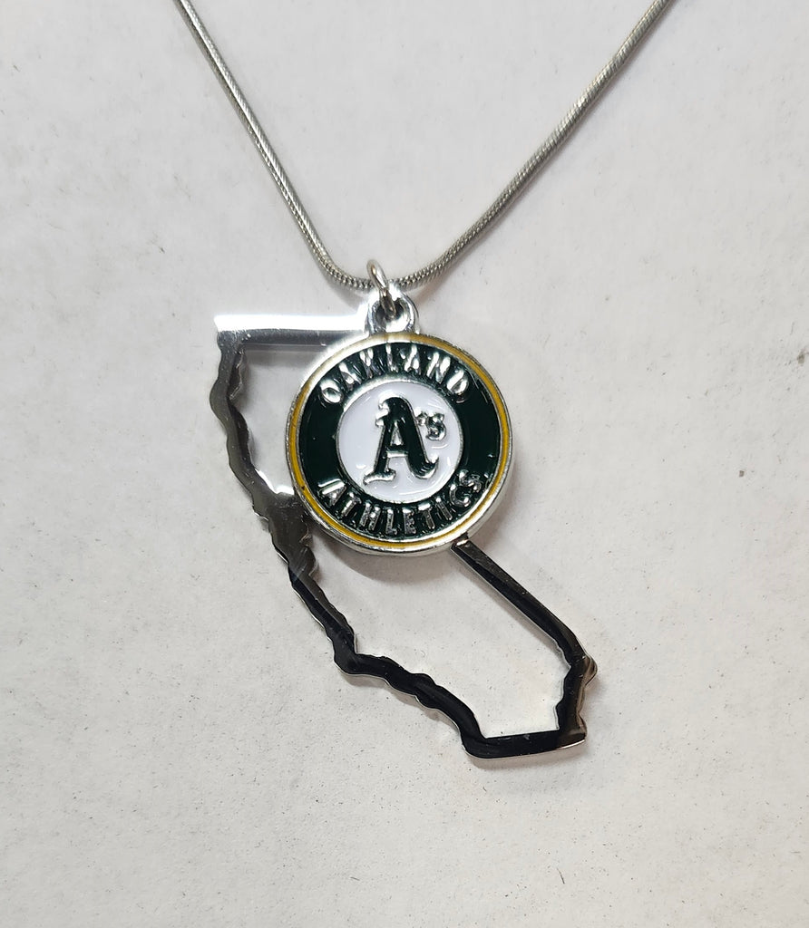 Oakland Athletics Necklace Chain with State Shape Charm CO