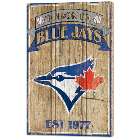 Toronto Blue Jays Sign 15x24 Wood Established