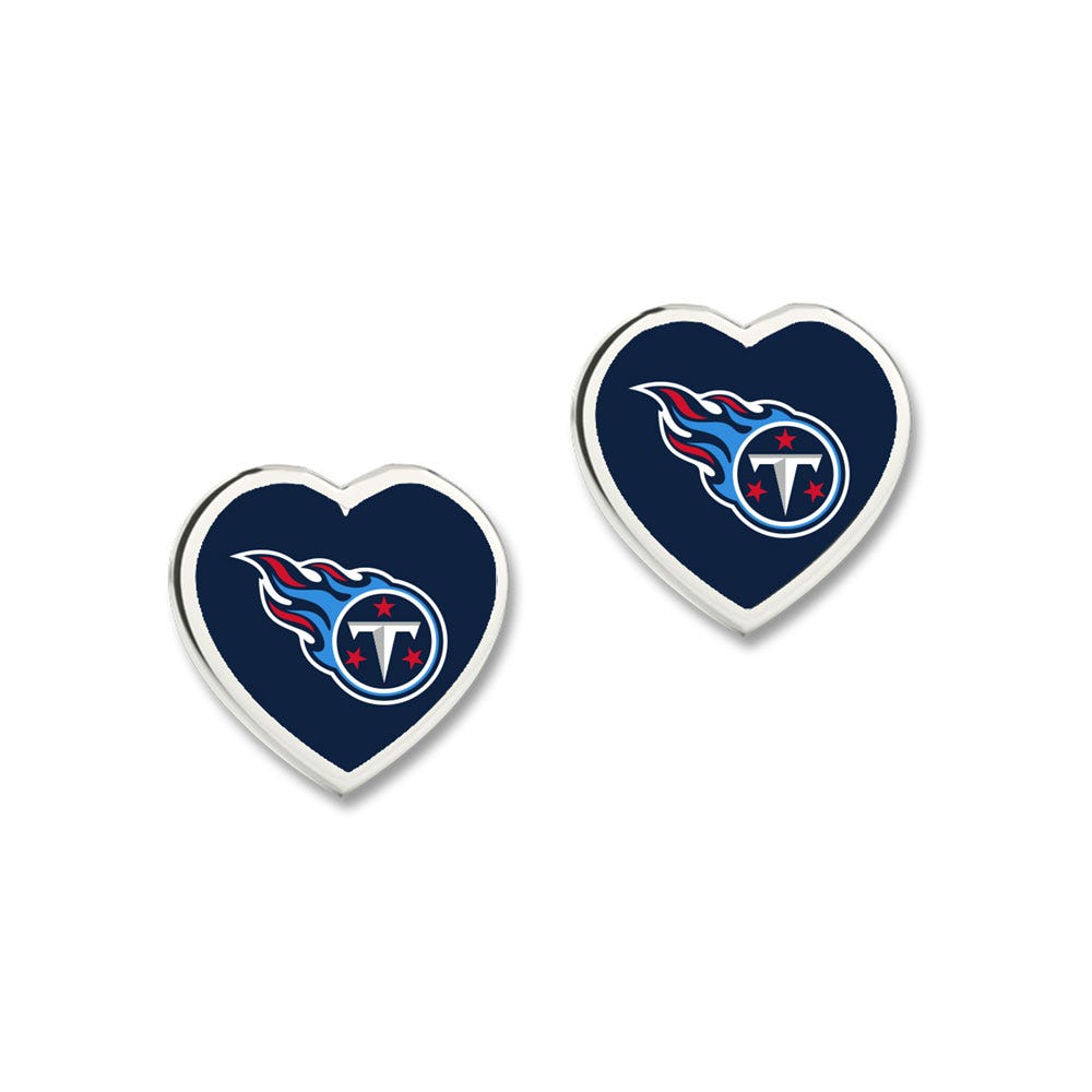 Tennessee Titans Earrings Post Heart Special Order