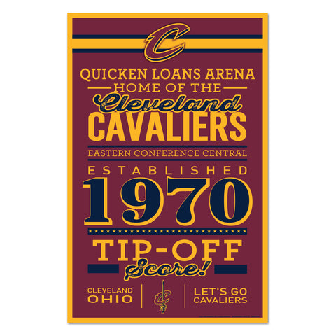 Cleveland Cavaliers Sign 11x17 Wood Established Design