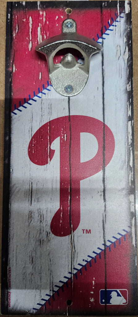 Philadelphia Phillies Sign Wood 5x11 Bottle Opener Alternate