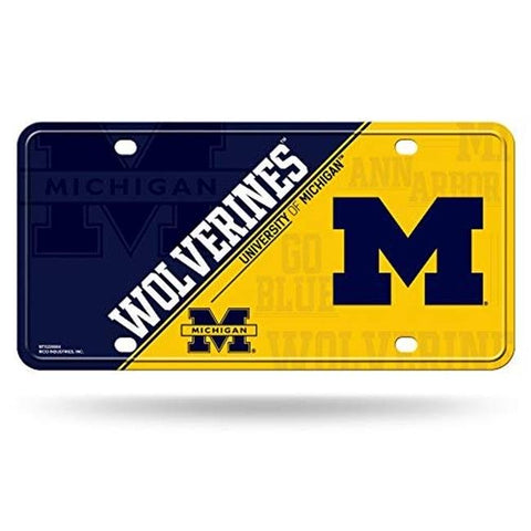 Michigan Wolverines License Plate Metal