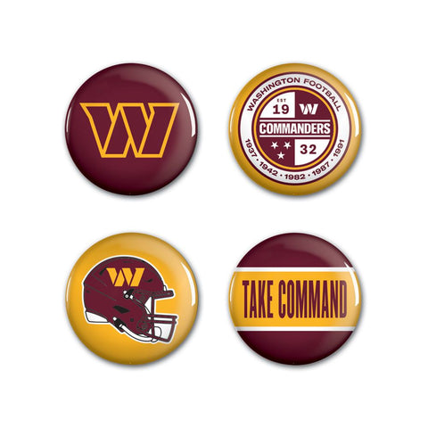 Washington Huskies Commanders Buttons 4 Pack