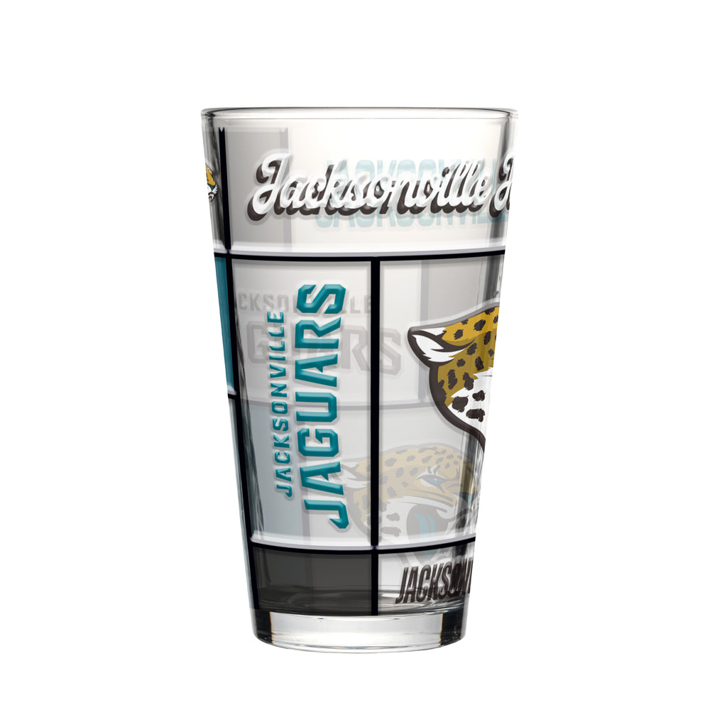 Jacksonville Jaguars Pint Glass 16oz Quilted Stained Boxed