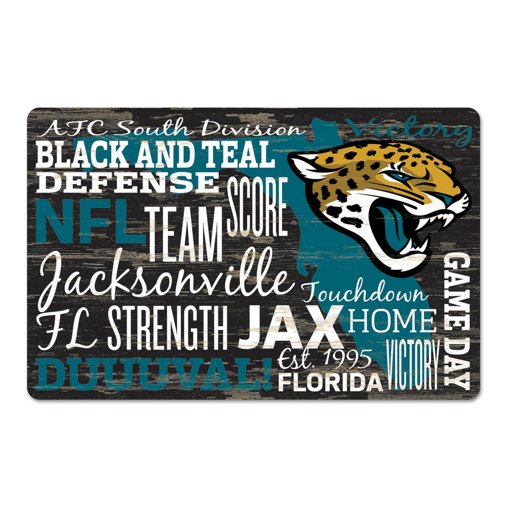 Jacksonville Jaguars Sign 11x17 Wood Wordage