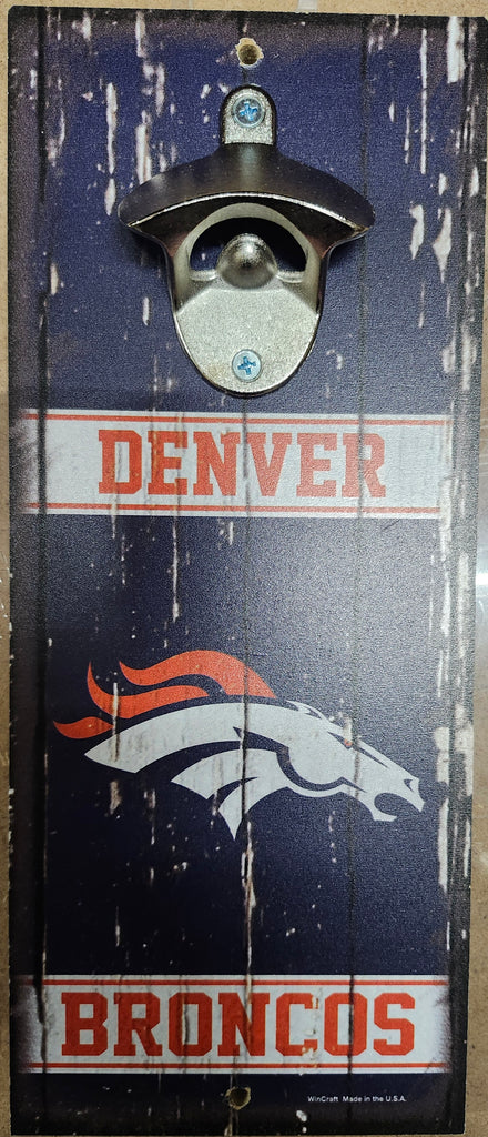 Denver Broncos Sign Wood 5x11 Bottle Opener Alternate