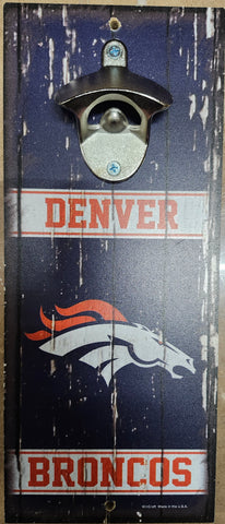 Denver Broncos Sign Wood 5x11 Bottle Opener Alternate