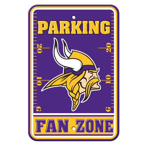 Minnesota Vikings Sign 12x18 Plastic Fan Zone Parking Style