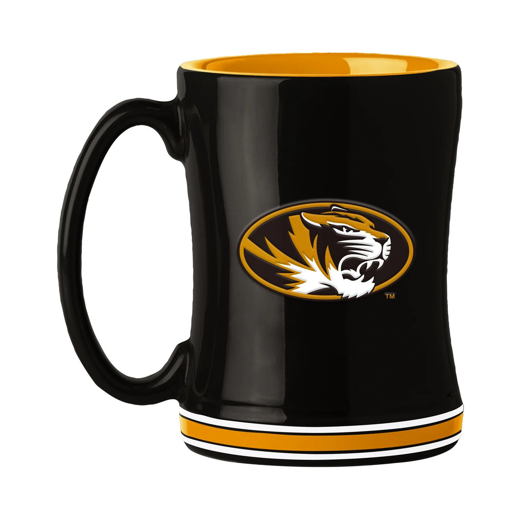 Missouri Tigers Coffee Mug 14oz Sculpted Relief Team Color