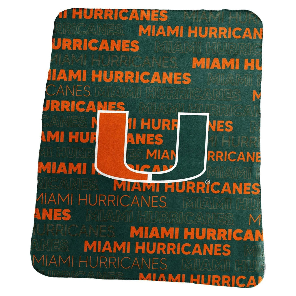 Miami Hurricanes Blanket 50x60 Fleece Classic