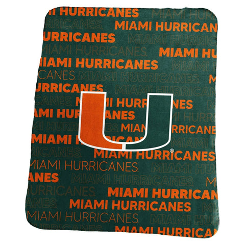 Miami Hurricanes Blanket 50x60 Fleece Classic