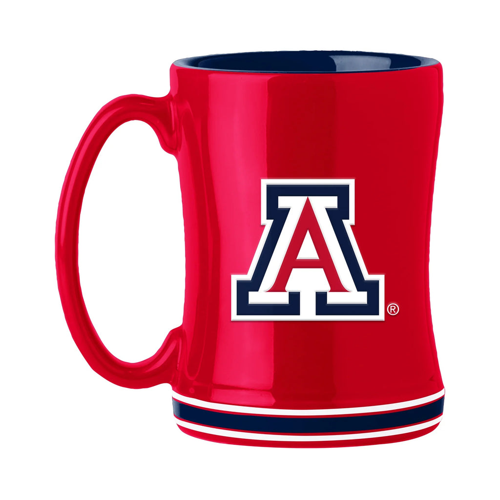 Arizona Wildcats Coffee Mug 14oz Sculpted Relief Team Color