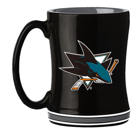 San Jose Sharks Coffee Mug 14oz Sculpted Relief Team Color