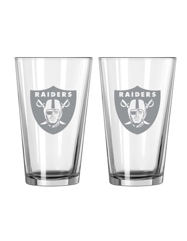 Las Vegas Raiders Glass Pint Frost Design 2 Piece Set