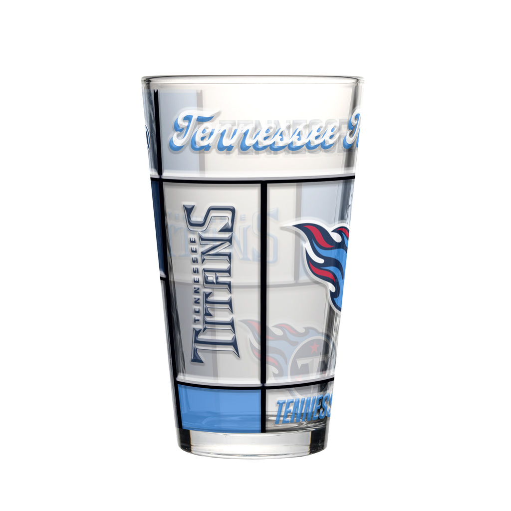 Tennessee Titans Pint Glass 16oz Quilted Stained Boxed