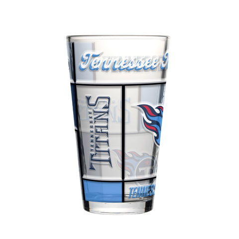 Tennessee Titans Pint Glass 16oz Quilted Stained Boxed