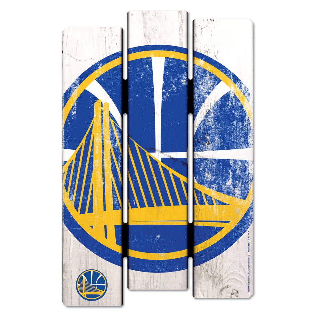 Golden State Warriors Sign 11x17 Wood Fence White