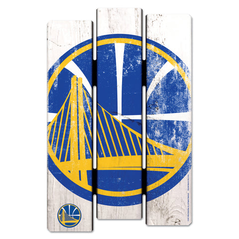 Golden State Warriors Sign 11x17 Wood Fence White