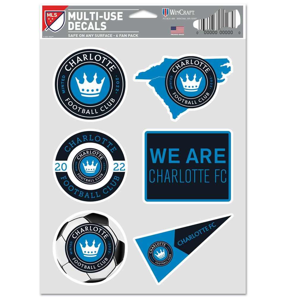 North Carolina Tar Heels FC Decal Multi Use Fan 6 Pack Special Order
