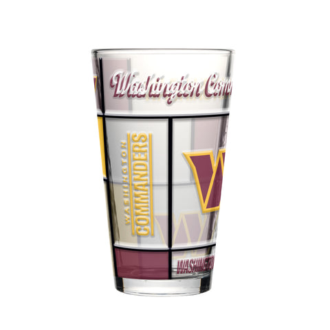 Washington Huskies Commanders Pint Glass 16oz Quilted Stained Boxed