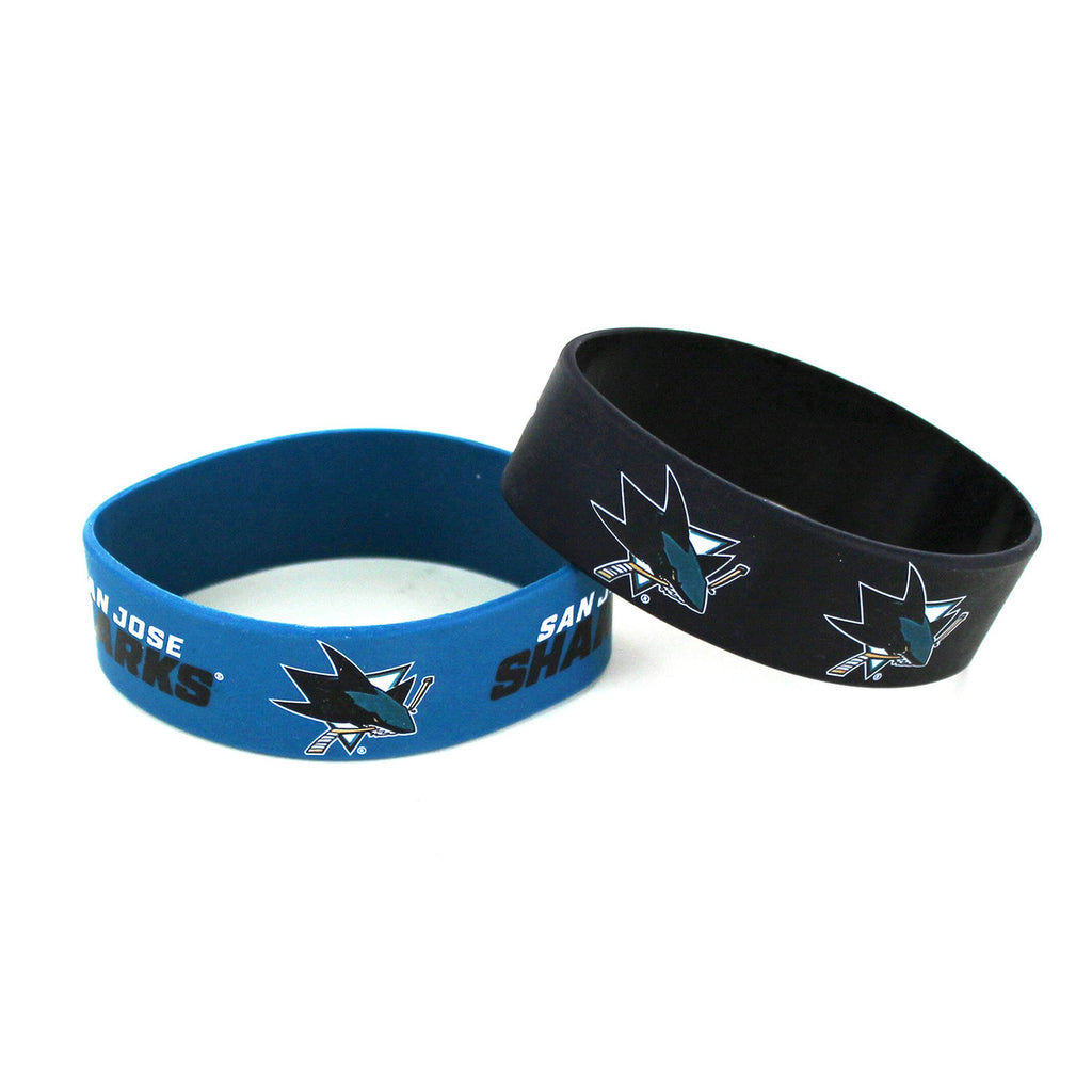 San Jose Sharks Bracelets 2 Pack Wide Special Order
