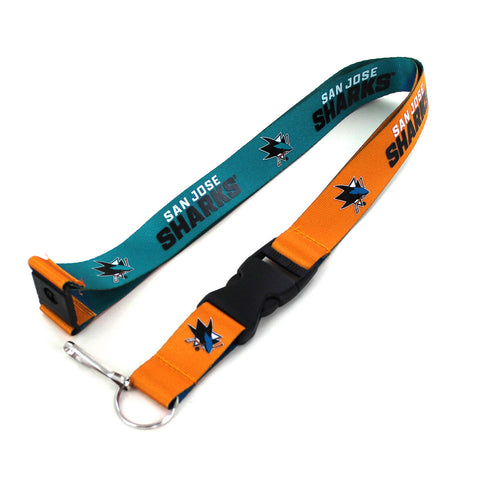 San Jose Sharks Lanyard Reversible Teal/Black Special Order