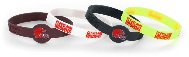 Cleveland Browns Bracelets 4 Pack Silicone Special Order