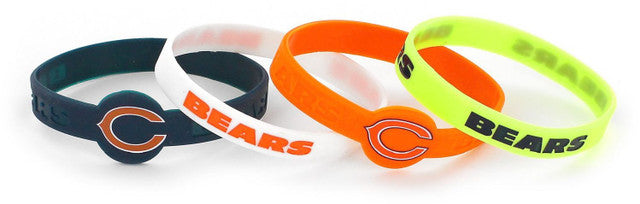 Chicago Bears Bracelets 4 Pack Silicone