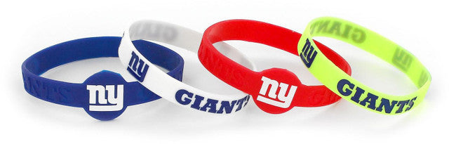 New York Giants Bracelets 4 Pack Silicone