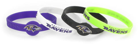 Baltimore Ravens Bracelets 4 Pack Silicone