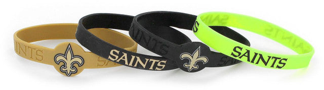 New Orleans Saints Bracelets 4 Pack Silicone
