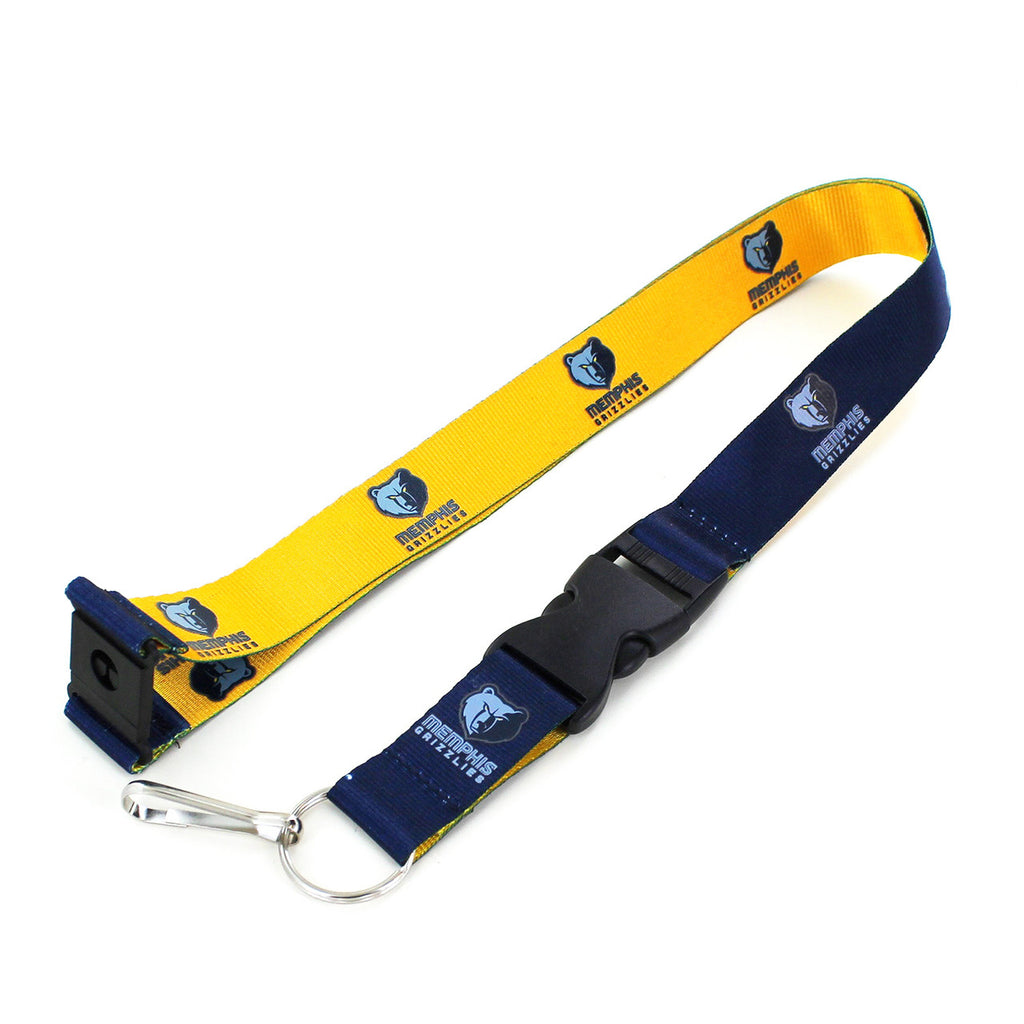 Memphis Grizzlies Lanyard Reversible Blue and Yellow