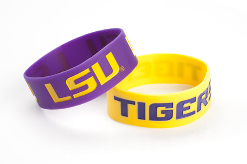 LSU Tigers Bracelets 2 Pack Wide Special Order
