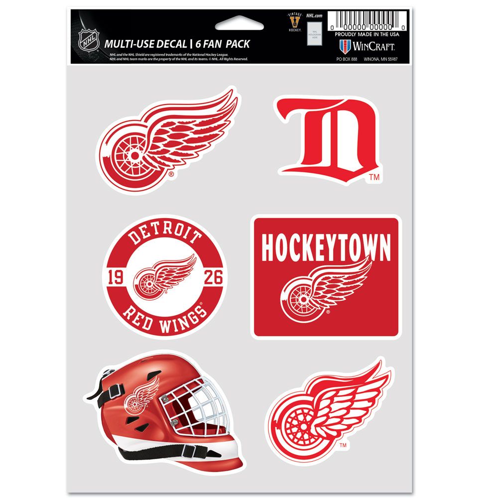 Detroit Red Wings Decal Multi Use Fan 6 Pack Special Order