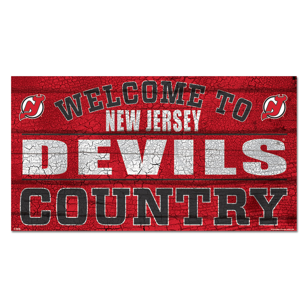 New Jersey Devils Sign 13x24 Wood Country