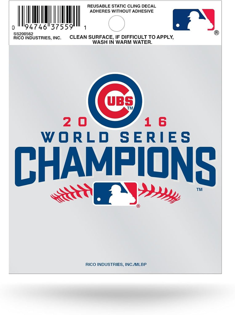 Chicago Cubs Small Static Cling 2016 World Series Champs