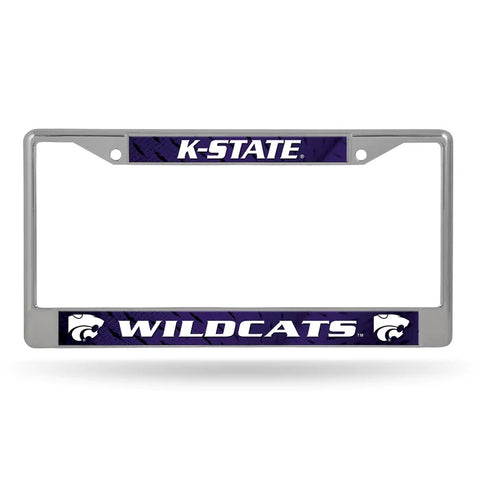 Kansas State Wildcats License Plate Frame Chrome Printed Insert