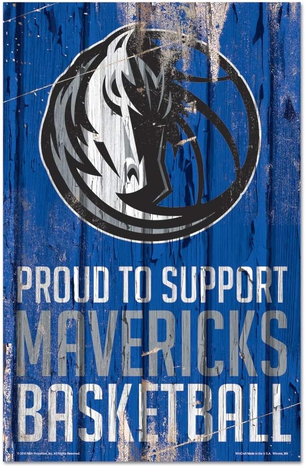 Dallas Mavericks Â Sign 11x17 Wood Proud to Support Design