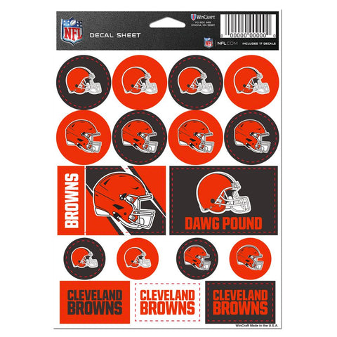 Cleveland Browns Decal Sheet 5x7 Vinyl
