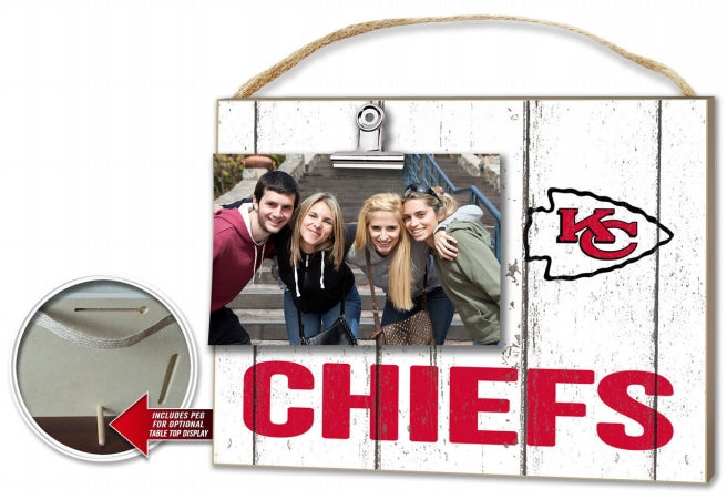 Kansas City Chiefs Clip It Weathered Logo Photo Frame