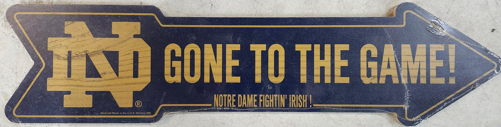 Notre Dame Fighting Irish Sign 6x24 Wood Arrow
