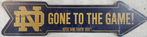 Notre Dame Fighting Irish Sign 6x24 Wood Arrow