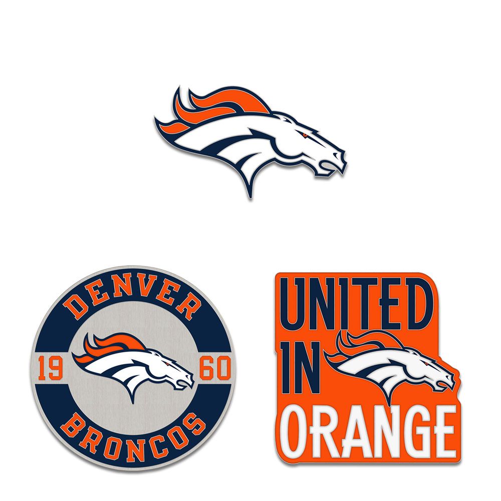 Denver Broncos Enamel Pin Set 3 Piece