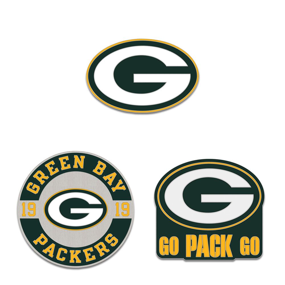 Green Bay Packers s Enamel Pin Set 3 Piece