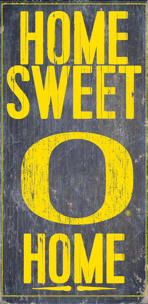 Oregon Ducks Wood Sign Home Sweet Home 6"x12"