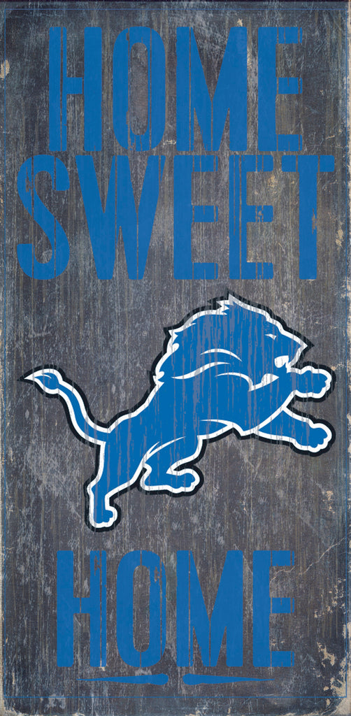 Detroit Lions Wood Sign Home Sweet Home 6"x12"